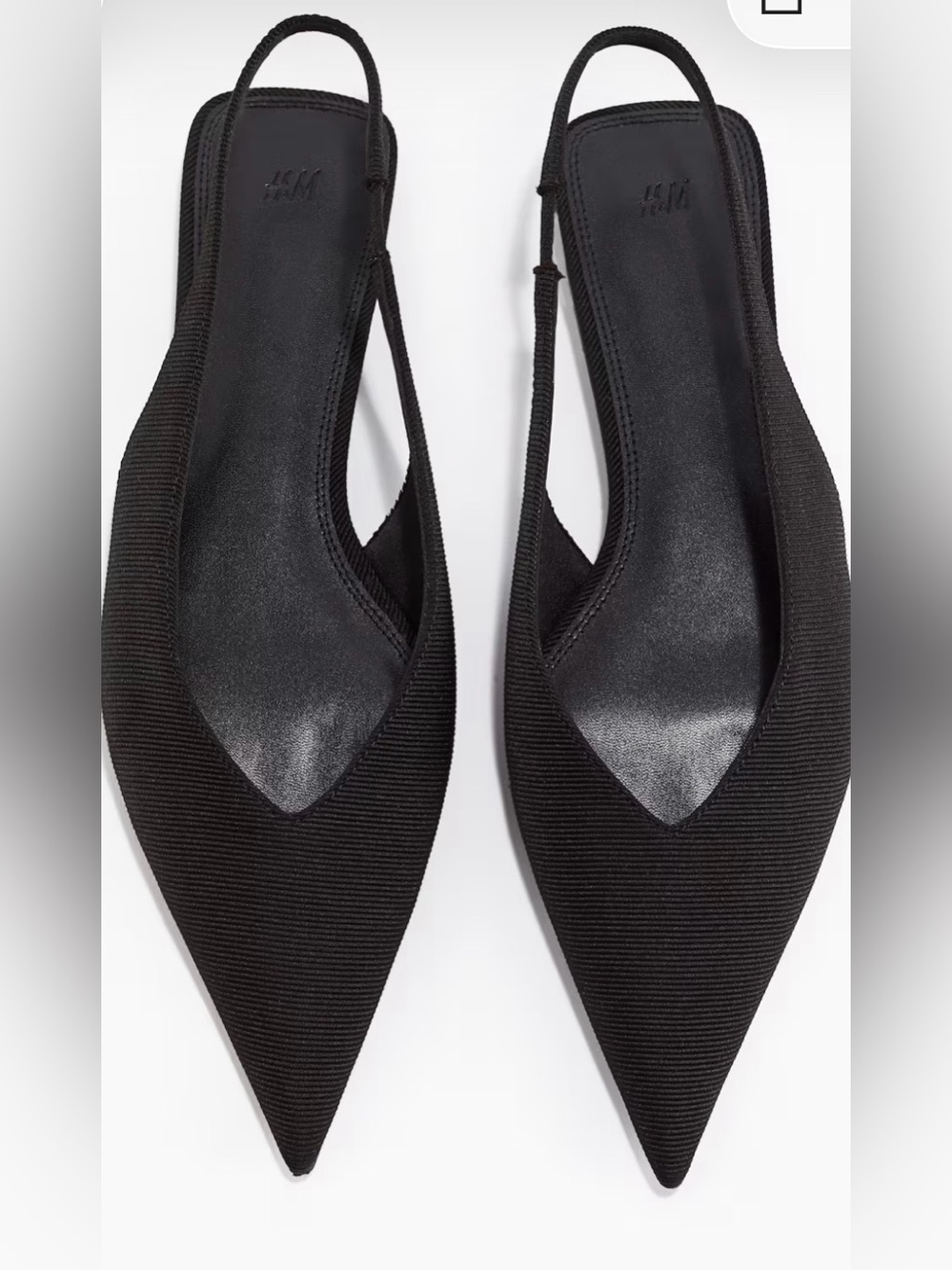 NWT H&M Black Textured Slingback Flats size 10